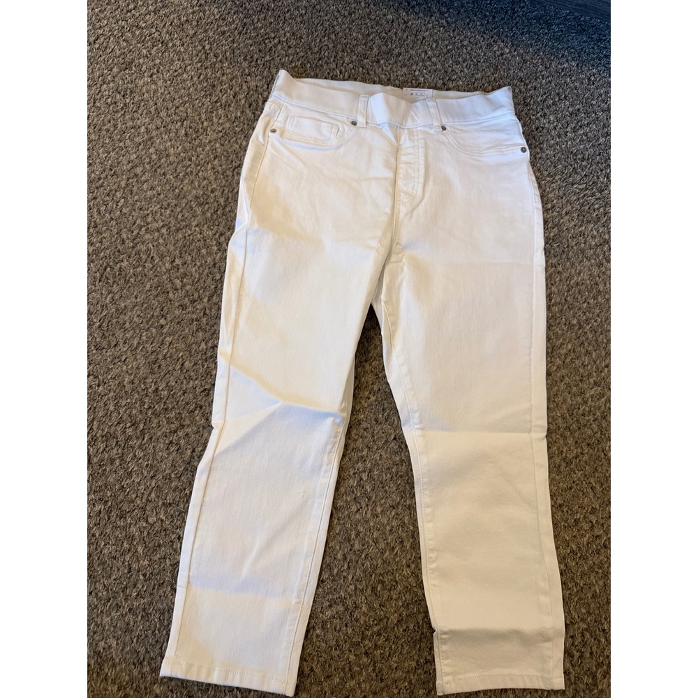 Time and Tru Women White High Rise Jegging Capri Pants S 4-6 TT1736016291W